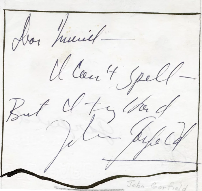 John Garfield autograph