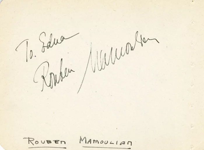 Rouben Mamoulian autograph