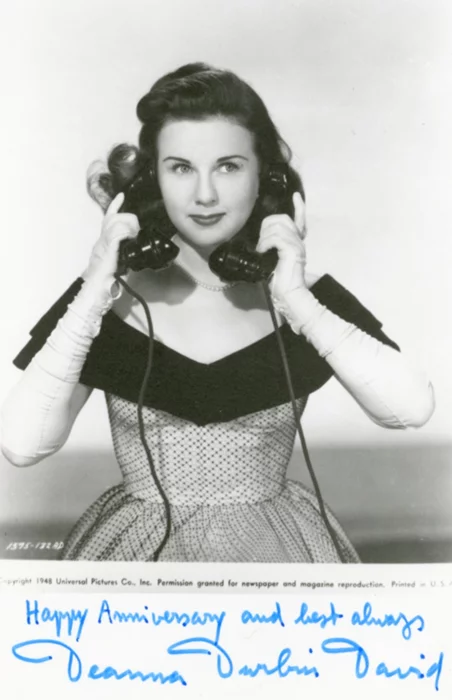 Deanna Durbin autograph