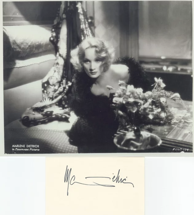 Marlene Dietrich autograph