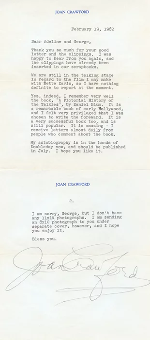 Joan Crawford autograph