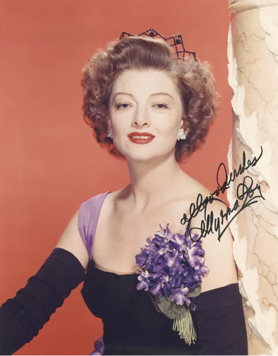 Myrna Loy autograph