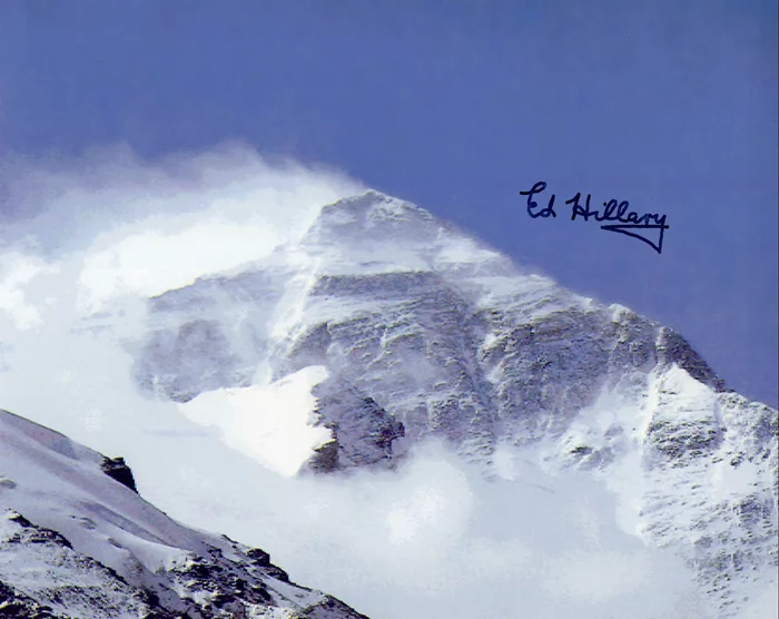 Sir Edmund Hillary autograph