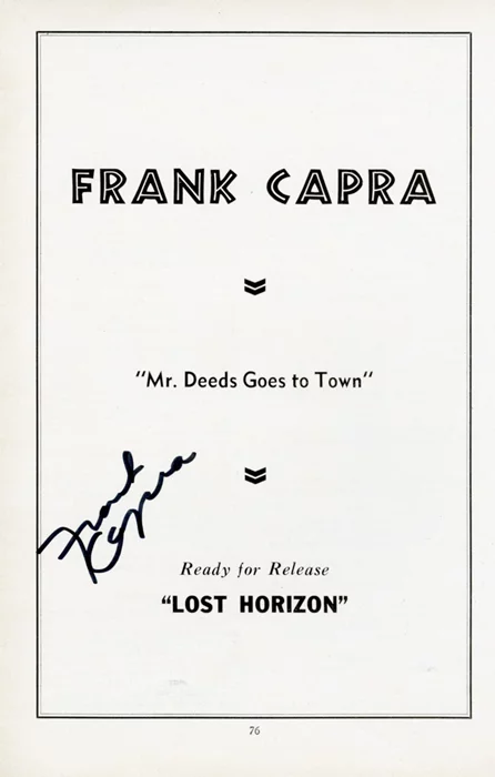 Frank Capra autograph
