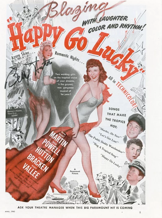 Betty Hutton autograph