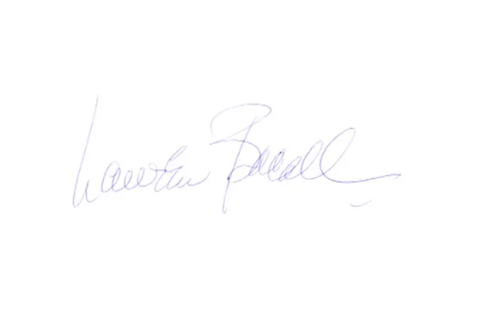 Lauren Bacall autograph