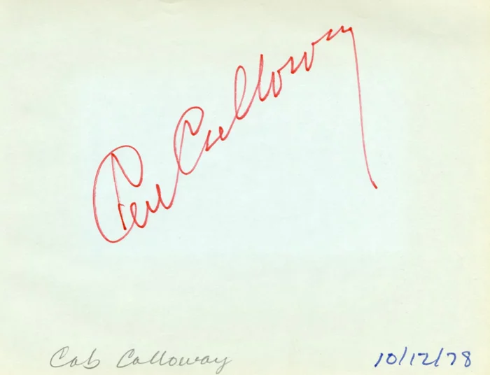 Cab Calloway autograph