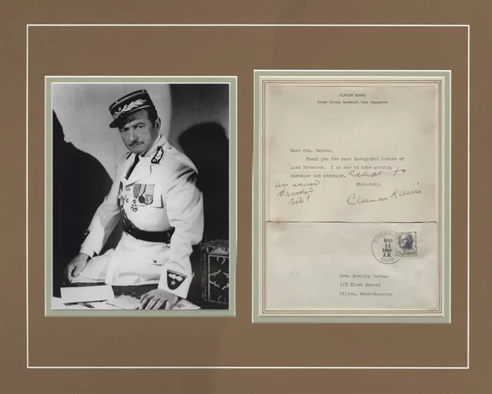 Claude Rains autograph