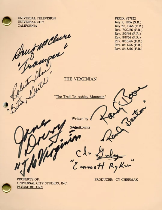 The Virginian autograph