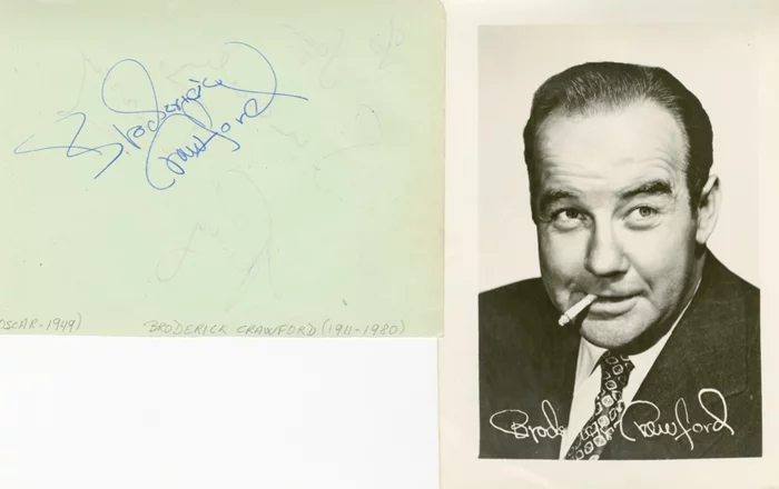 Broderick Crawford autograph