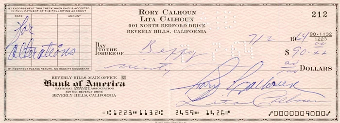 Rory Calhoun autograph