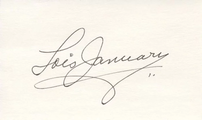 Lois January autograph