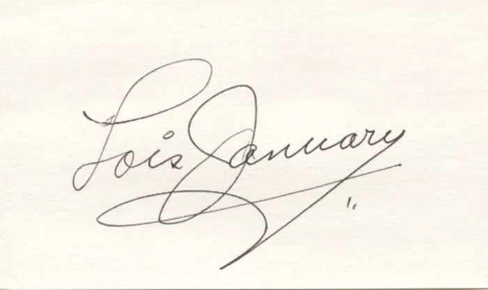 Lois January autograph