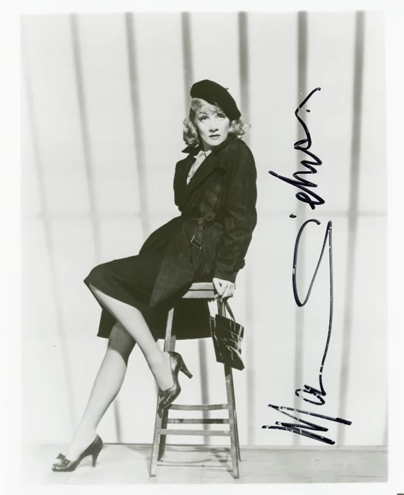Marlene Dietrich autograph