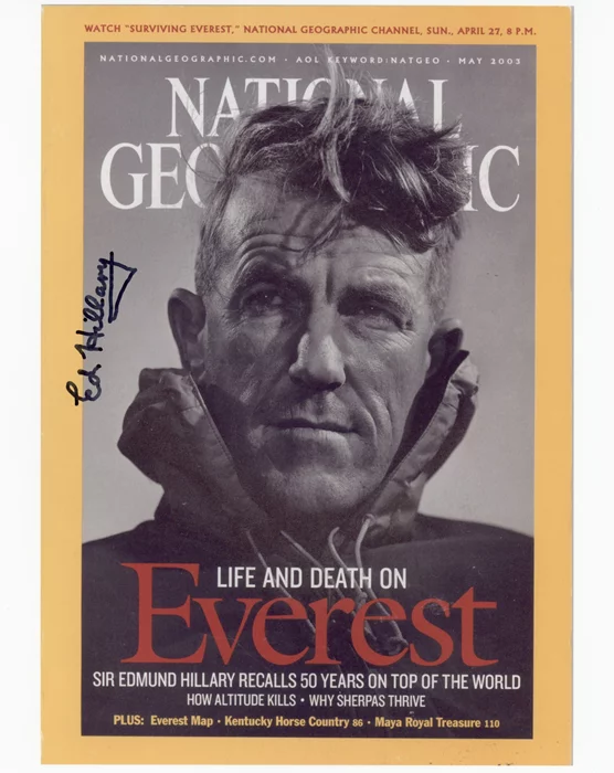 Sir Edmund Hillary autograph