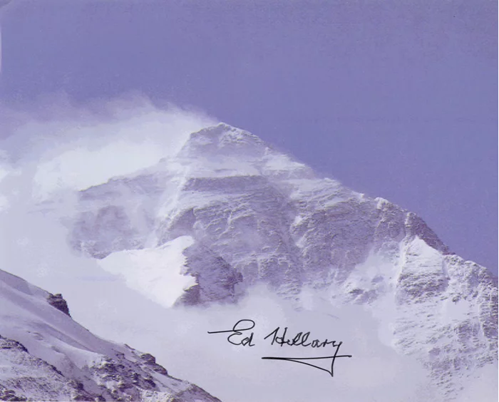 Sir Edmund Hillary autograph