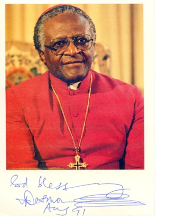 Desmond Tutu autograph