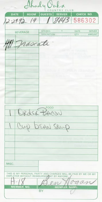 Ben Hogan autograph