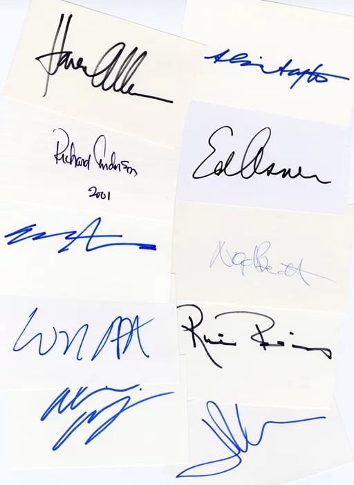 Signed 3x5 Card Lot autograph