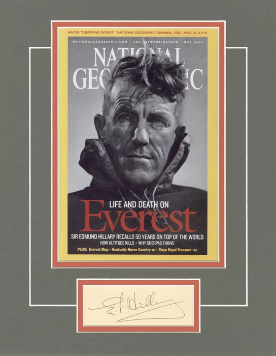 Sir Edmund Hillary autograph