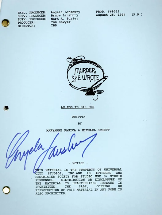 Murder, She Wrote autograph
