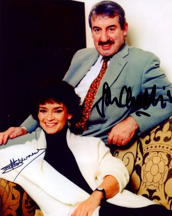 John Challis and Sue Holderness autograph