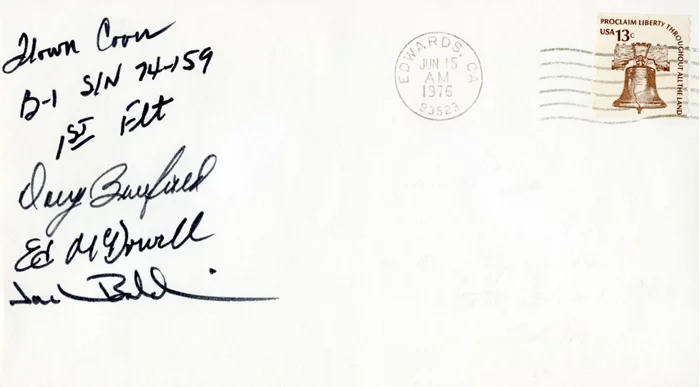 B-1 Test Pilots autograph