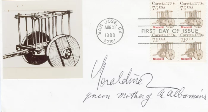 Queen Geraldine of the Albanians autograph