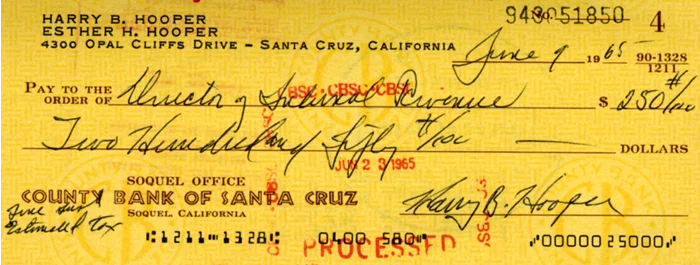 Harry Hooper autograph