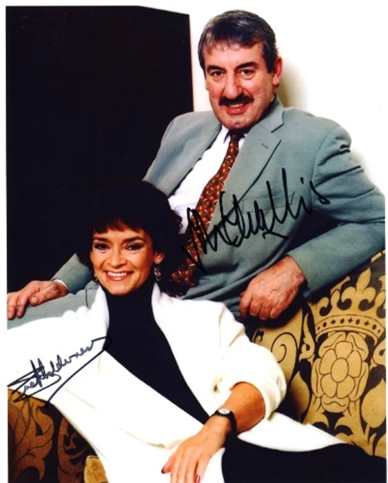 John Challis and Sue Holderness autograph