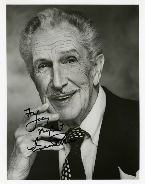 Vincent Price autograph