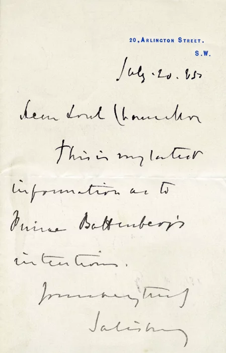 Robert Arthur Talbot Gascoyne-Cecil autograph