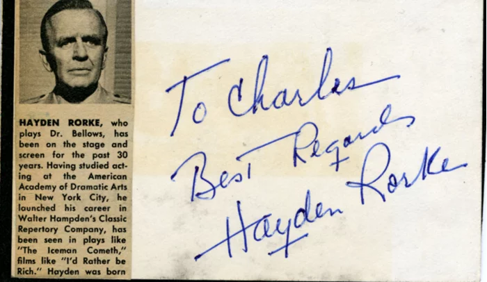 Hayden Rorke autograph