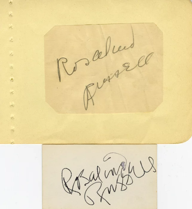 Rosalind Russell autograph