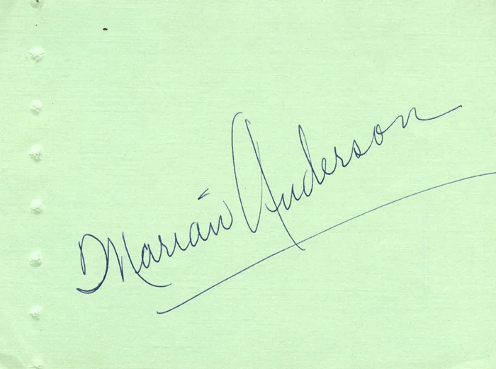 Marian Anderson autograph