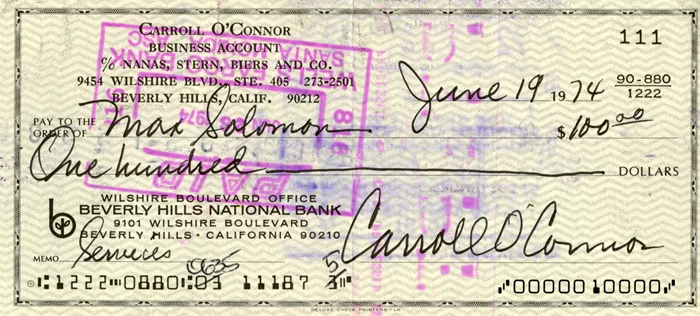 Carroll O'Connor autograph