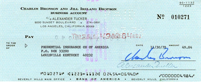 Charles Bronson autograph