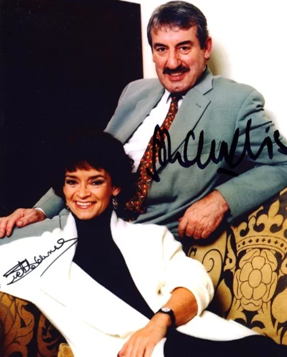 John Challis and Sue Holderness autograph