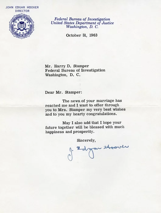 J. Edgar Hoover autograph