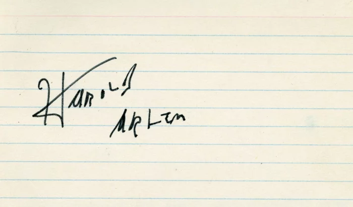 Harold Arlen autograph