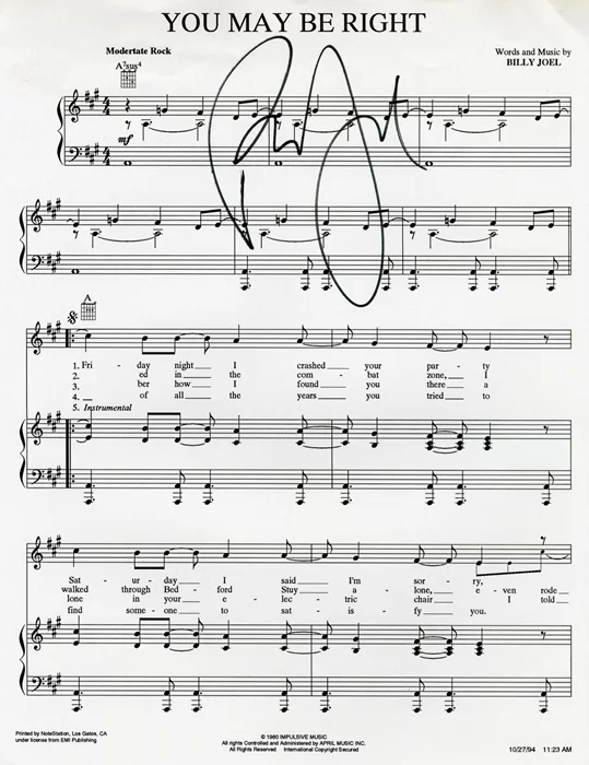 Billy Joel autograph