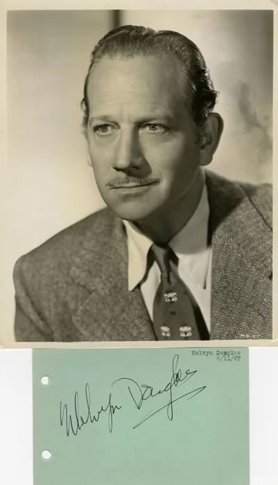Melvyn Douglas autograph