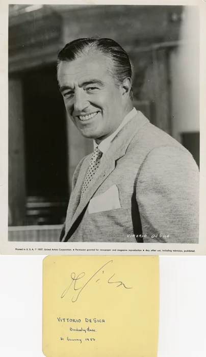Vittorio De Sica autograph