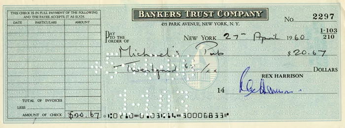 Rex Harrison autograph