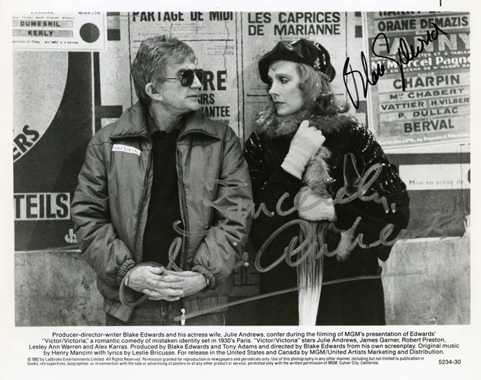 Julie Andrews & Blake Edwards autograph