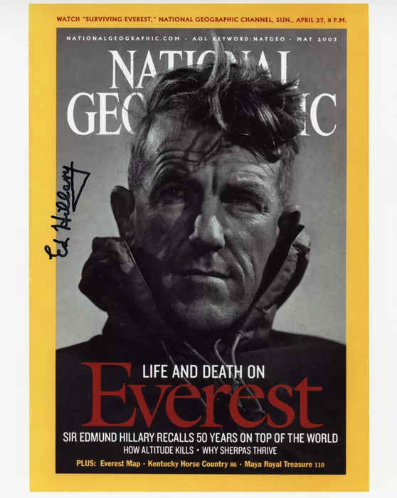 Sir Edmund Hillary autograph