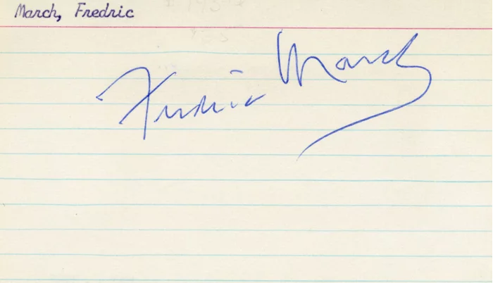 Fredric March autograph