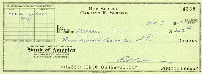 Rod Serling autograph
