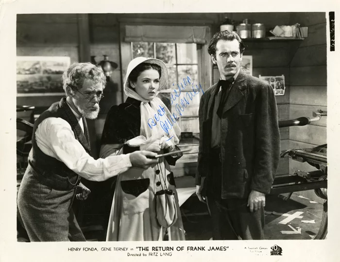Gene Tierney autograph