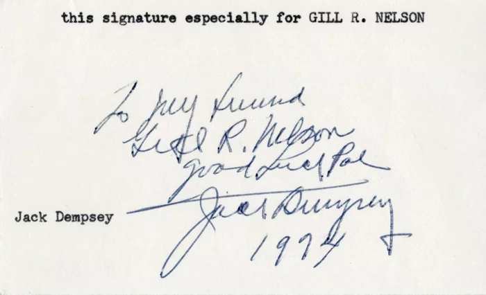 Jack Dempsey autograph